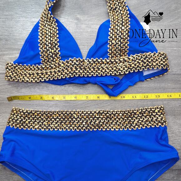 CharmLeaks Halter Bikini Swimsuit Size M - Picture 4 of 6
